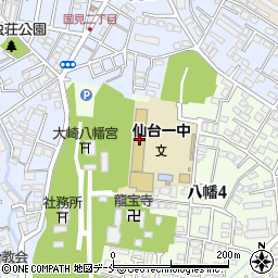 仙台市立第一中学校周辺の地図