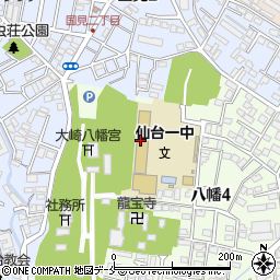 仙台市立第一中学校周辺の地図