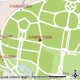 市民墓地K区画前周辺の地図