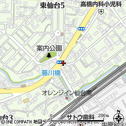 餃子番長 炎のもつ家 案山子 東仙台店周辺の地図