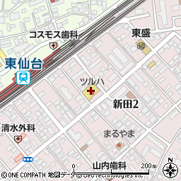 ツルハドラッグ仙台新田店周辺の地図