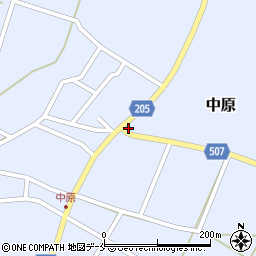 新潟県村上市中原周辺の地図