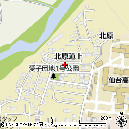 宮城県仙台市青葉区上愛子北原道上周辺の地図