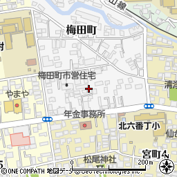 宮城県仙台市青葉区梅田町周辺の地図