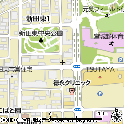 宮城県仙台市宮城野区新田東周辺の地図