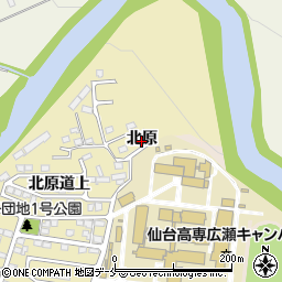 宮城県仙台市青葉区上愛子北原周辺の地図