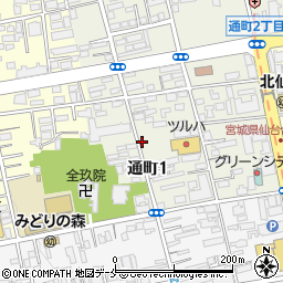 パークジャパン仙台通町第１駐車場周辺の地図