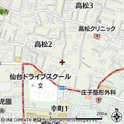 宮城県仙台市青葉区高松2丁目周辺の地図