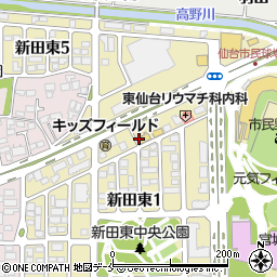 平禄寿司 仙台宮城野新田東店周辺の地図