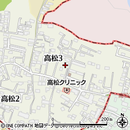 宮城県仙台市青葉区高松3丁目16周辺の地図