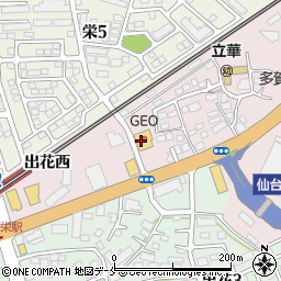 ゲオ　仙台中野店周辺の地図