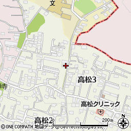 宮城県仙台市青葉区高松3丁目周辺の地図
