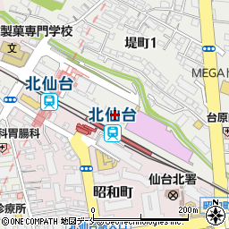 北仙台シティプレイス東館周辺の地図