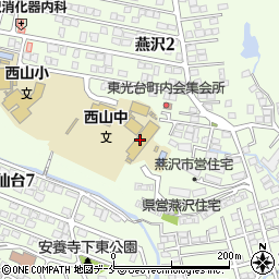 仙台市立西山中学校周辺の地図