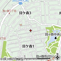 宮城県仙台市青葉区貝ケ森周辺の地図
