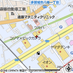 宮城県多賀城市町前2丁目周辺の地図