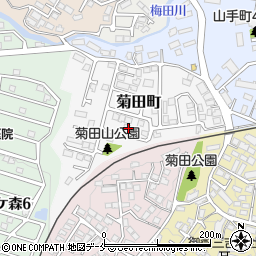 宮城県仙台市青葉区菊田町周辺の地図