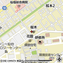 宮城県多賀城市桜木周辺の地図