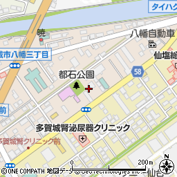 ファミリーマート多賀城八幡店周辺の地図