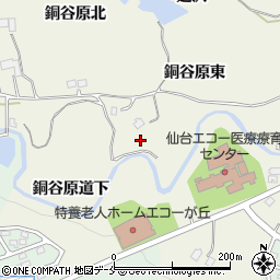 宮城県仙台市青葉区芋沢銅谷原道下東周辺の地図