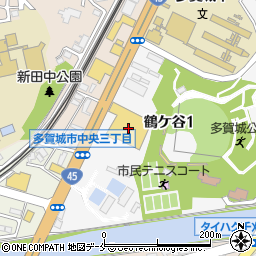 七十七銀行ザ・ビッグ多賀城鶴ヶ谷店 ＡＴＭ周辺の地図