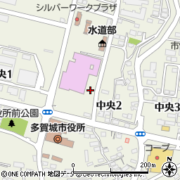 宮城県多賀城市中央周辺の地図