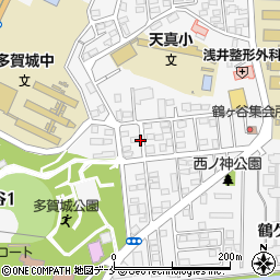 宮城県多賀城市鶴ケ谷周辺の地図