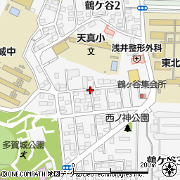 宮城県多賀城市鶴ケ谷2丁目周辺の地図