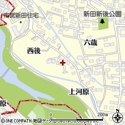 宮城県多賀城市新田西後周辺の地図