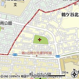 鶴ケ谷山沢公園周辺の地図