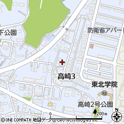 宮城県多賀城市高崎3丁目17周辺の地図