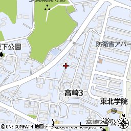 宮城県多賀城市高崎3丁目周辺の地図