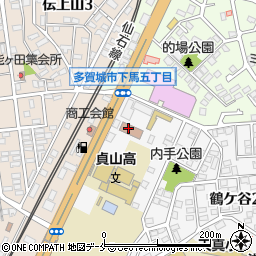 多賀城市役所　鶴ケ谷児童館周辺の地図