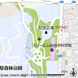宮城県仙台市青葉区台原森林公園周辺の地図