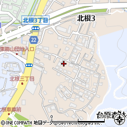 宮城県仙台市青葉区北根周辺の地図