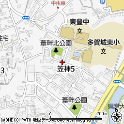 宮城県多賀城市笠神周辺の地図