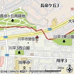 仙台市川平市営住宅３３－６棟周辺の地図