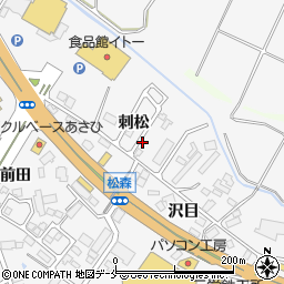 宮城県仙台市泉区松森（刺松）周辺の地図