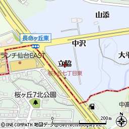 宮城県仙台市泉区上谷刈立脇周辺の地図