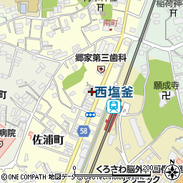 塩釜佐浦町郵便局周辺の地図