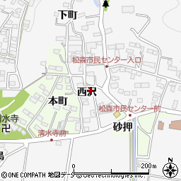 宮城県仙台市泉区松森西沢周辺の地図