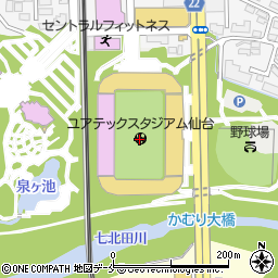 ユアテックスタジアム仙台（仙台スタジアム）周辺の地図
