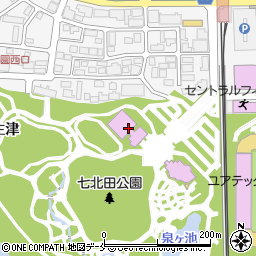 仙台市七北田公園体育館周辺の地図