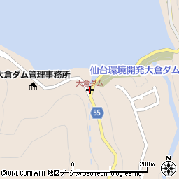大倉ダム周辺の地図