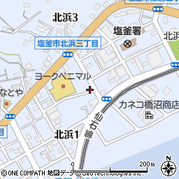 パワースロット鉄人塩釜店事務所周辺の地図