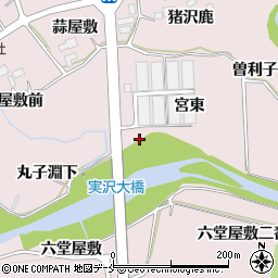 宮城県仙台市泉区実沢曽利子屋敷周辺の地図
