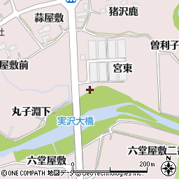 宮城県仙台市泉区実沢（曽利子屋敷）周辺の地図