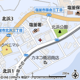 宮城県塩竈市北浜周辺の地図