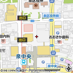 宮城県仙台市泉区泉中央周辺の地図
