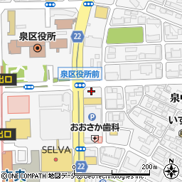 タイムズアオキ仙台泉店駐車場周辺の地図